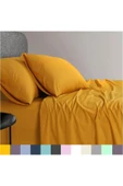Sheri Home Tekstil Penye Fitted Çarşaf Stonwashed Yastık Kılıfı 1 Adet- Akdeniz Yeşili Yumuşak Ve Vintage 100x200 - 2
