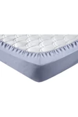 Sheri Home Tekstil -yeni Örme Penye Lastikli Çarşaf, Tek Kişilik,mavi %100 Pamuk - 2