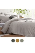 Sheri Home Çift Kişilik Nevresim Seti 200x220cm Düğme Detay Newqueengrey - 1