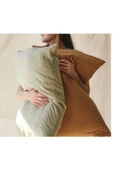 Sheri Home Tekstil Naturel 2' Li Yastık Kılıfı 100% Organik Pamuk -soft Haki - 3
