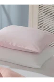 Sheri Home Toz Pembe Pamuklu Kapaklı 2'li Yastık Kılıfı 50x70 Cm thumbnail 1