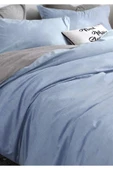 Sheri Home Tekstil Çarşafı Lastikli Nevresim Takımı Tek Kişilik Gri - Siyah sheri880055 - 1
