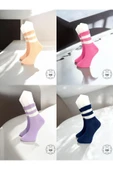 12 Çift Unisex Kolej Çorap - 2