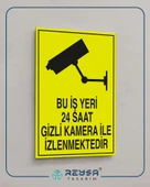 Bu İş Yeri 24 Saat Gizli Kamera İle İzlenmektedir Sticker 20X28 Cm - 4