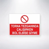 Torna Tezgahında Çalışırken Bol Elbise Giyme Sticker 20X28 Cm - 1