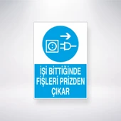 İşi Bittiğinde Fişleri Prizden Çıkar Sticker 20X28 Cm - 1