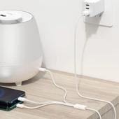 Baseus Superior 3in1 Hızlı Şarj Özellikli USB To M+L+C 3.5A Hızlı Şarj Kablosu iPhone 15 Uyumlu 0.5m. - 5