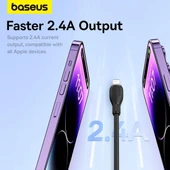 Baseus Pudding Serisi Usb To iPhone uyumlu Lightning USB iPhone Uyumlu 2.4 Amper Hızlı Şarj ve Data Aktarım Kablosu iPhone 14 , 13 ,12 11 ,x , 7 , 8 , 6 uyumlu MOR thumbnail 3
