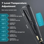 Saç Düzleştirici Maşa 2'si 1 arada Saç Düzleştirici Saç Maşası 7 Sıcaklık Kademesi 100 / 230℃ Ayarlı - 2