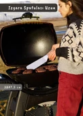 Barbekü Spatulası Paslanmaz Izgara Spatulası Çelik Hamburger Spatulası 38 cm - 2