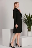 IŞŞIL 5065-Fular Yaka Tesettür Hamile Giyim Crep Tunik-Elbise - 4
