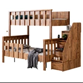 Mdf Profil Ranza, Deluxe Ayrılabilir Ranza - Ceviz + 2 Adet Comfort Yatak thumbnail 3