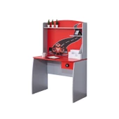 Formula Genç Odası - 3 Kapılı Dolap, Jaguar Full Ledli Arabalı, Masa - Kırmızı - 4