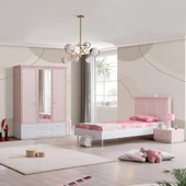 Rosa Genç Odası - 3 Kapılı Dolap, Karyola, Komodin - 1