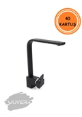 Wuvera Mat Siyah Kare Mutfak Evye Bataryası – Çift Girişli, Aç-Kapa, Modern ve Dayanıklı - 3