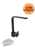 Wuvera Mat Siyah Kare Lavabo Bataryası – Çift Girişli, Aç-Kapa, Modern ve Dayanıklı - 1