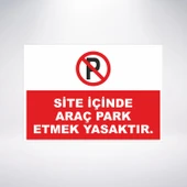 site içinde araç park etmek yasaktır Sticker 20X28 Cm - 1