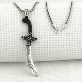 925 Ayar Gümüş La Feta İlla Ali La Seyfe İlla Yazılı Zülfikar Kolye thumbnail 1