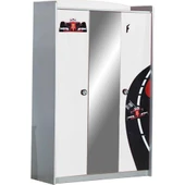 Formula Genç Odası - 3 Kapılı Dolap, Mercedes Full Ledli Arabalı Yatak, Masa - Beyaz - 2