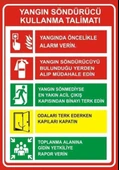 Yangın Söndürücü Kullanma Talimatı Sticker 20X28 Cm - 1