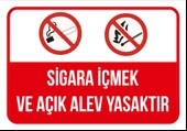 Sigara İçmek ve Açık Alev Yasaktır Sticker 20X28 Cm - 1