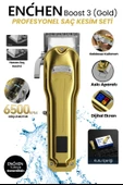 Enchen Boost 3 Gold Ayarlanabilir Başlıklı Dijital Göstergeli Şarjlı Profesyonel Saç Kesim Makinesi thumbnail 1