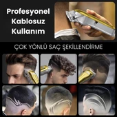 Enchen Boost 3 Gold Ayarlanabilir Başlıklı Dijital Göstergeli Şarjlı Profesyonel Saç Kesim Makinesi thumbnail 5