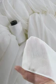 Madame Dower Krep Bambu Ultra Dökümlü Kırışmaz Tül Perde - 1x3 Sık Pileli Tül Perde - 1