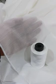 Madame Dower Krep Bambu Ultra Dökümlü Kırışmaz Tül Perde - 1x2 Seyrek Pileli Tül Perde - 3