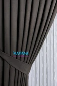 Madame Dower Magic V2 Gri Fon Perde 1x3 Sık Pile 2 Kanat - + Masa Örtüsü + Runner + Kırlent Kılıfı + Bağlama - 4