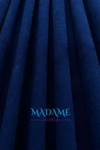 Madame Dower Butterfly Soyut Temalı Saks Mavi Fon Perde - Pilesiz - Sade Tasarım Fonluk Perde - 6
