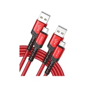 Jsaux Micro USB 2.4A Hızlı Şarj ve Data Kablosu , Android Şarj Cihazı Mikro Usb'den Usb'ye Naylon Örgülü Kablo Samsung Galaxy S6 S7 Edge Note 5, Kindle, Ps4 ve Daha Fazlası ile Uyumlu Kırmızı - 1