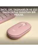 logitech M350 Pebble Sessiz Kablosuz Kompakt Mouse Pembe - 2