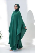 Tunik, Pantolon ve Abaya Üçlü Takım 8663 Zümrüt thumbnail 3