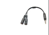 Hytech HY-X77 Siyah Audio + Mic to 3,5mm 0.15m Kulaklık Çevirici thumbnail 1