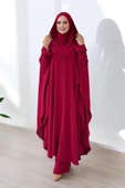 Tunik, Pantolon ve Abaya Üçlü Takım 8663 Bordo thumbnail 1