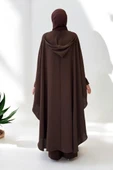 Tunik, Pantolon ve Abaya Üçlü Takım 8663 Kahverengi thumbnail 2