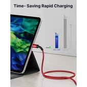 Jsaux 100w 2 Metre 5 Amper Süper Hızlı Type-C to Type-C Şarj Ve Data Kablosu - Kırmızı - cc0020 thumbnail 2