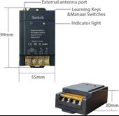 Kablosuz Uzaktan Kumanda DC 12 - 72 V RF 1500 Metre 12v Adaptörlü Uzun Mesafe Rf Kapı Kontrol Seti thumbnail 3