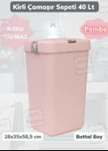 Çamaşır Sepeti Bas-Çek Kirli Çamaşır Kutusu Pembe 40 Litre - 2