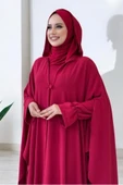Tunik, Pantolon ve Abaya Üçlü Takım 8663 Bordo thumbnail 4