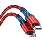 Jsaux 100w 2 Metre 5 Amper Süper Hızlı Type-C to Type-C Şarj Ve Data Kablosu - Kırmızı - cc0020 thumbnail 1