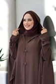 Tunik, Pantolon ve Abaya Üçlü Takım 8663 Kahverengi thumbnail 4