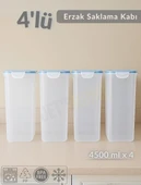 4'Lü Erzak Kabı Seti Kilitlenebilir Saklama Kabı Hava Almaz Bakliyat Kabı Bpa Free - 2