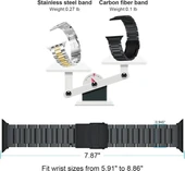 iiteeology Karbon Bant Uyumlu Apple Watch Karbon Fiber Kordon - 5
