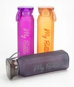 My Bottle 500 Ml 0,5 lt Köşeli Renkli Cam Matara Meyve Suyu İçecek Suluk Su Şişesi - 1