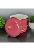 Emaye Yoğurt Tenceresi Emaye Bakraç 20cm 5lt Kırmızı - 5