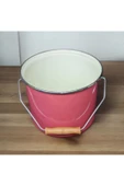 Emaye Yoğurt Tenceresi Emaye Bakraç 20cm 5lt Kırmızı - 6