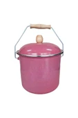 Emaye Yoğurt Tenceresi Emaye Bakraç 20cm 5lt Kırmızı - 7