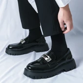 Erkek Kalın Taban Loafer Ayakkabı (Siyah) thumbnail 1